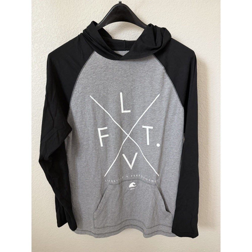 Live Fit Apparel Gray Black Pullover Hoodie XL Men's Graphic Print Pockets
